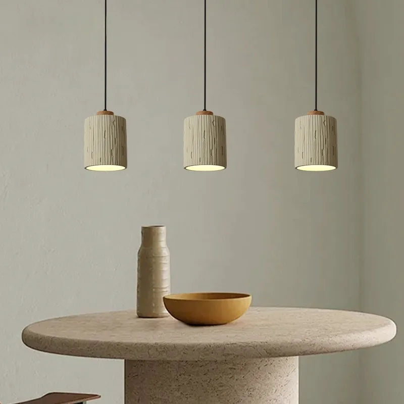 Afralia™ Columnar Micro Cement LED Hanging Lamps | Home Decor Pendant Light