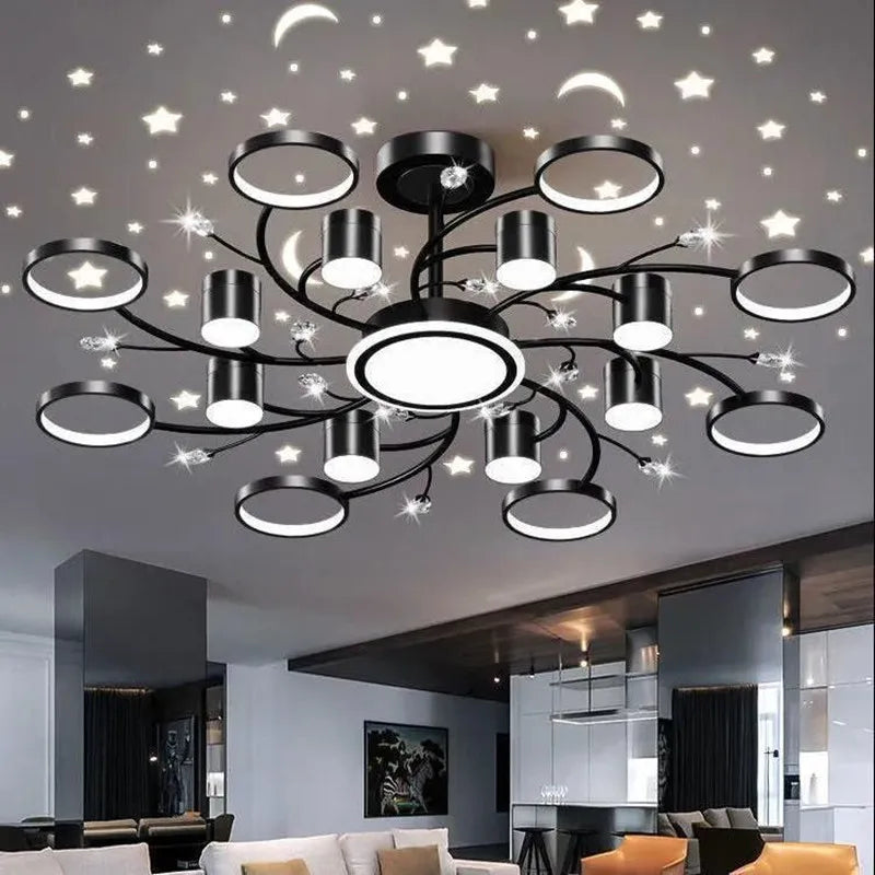 Nordic Starry Sky Dimmable LED Ceiling Chandelier for Home Decor Lighting