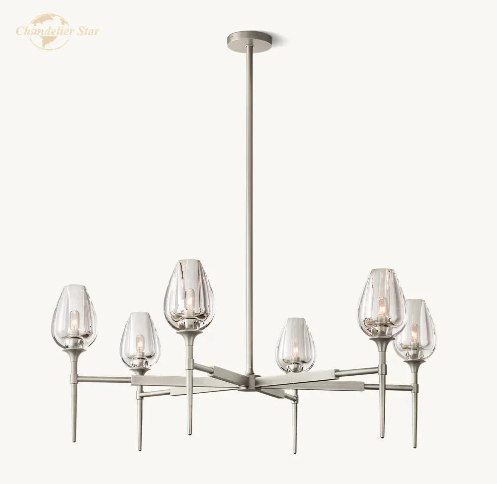 Crystal Tulip Chandelier Pendant Light Living Room Dining Bedroom Luxury Glass Lighting