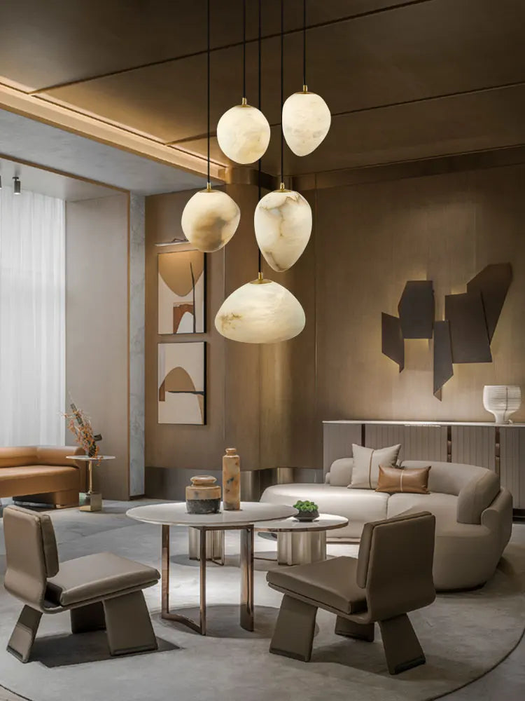 Geometry Marble LED Chandelier for Living Room Kitchen Island