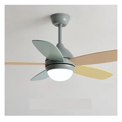 Kids Ceiling Fan with Light and Remote Control, 3-Speed, 5-Blade Helicopter Design