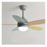 Kids Ceiling Fan with Light and Remote Control, 3-Speed, 5-Blade Helicopter Design