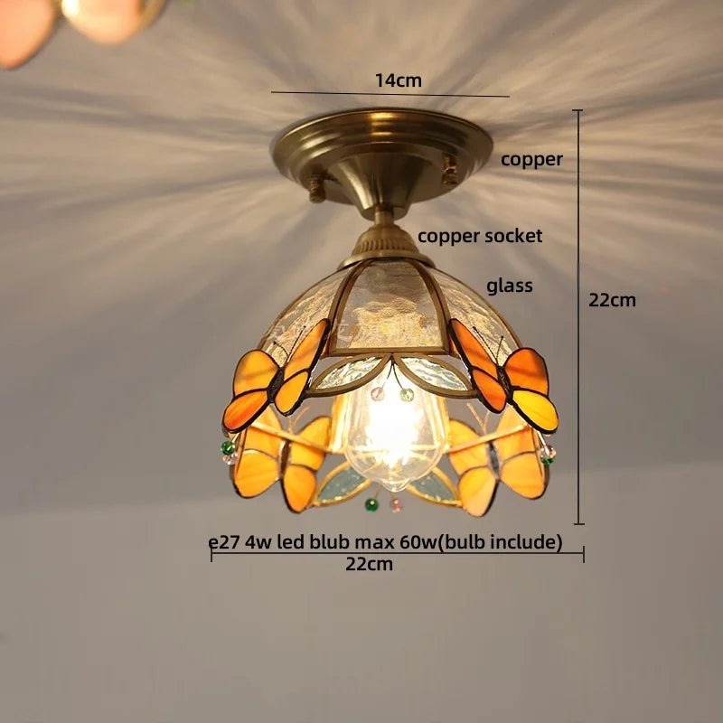 Glass Flower LED Ceiling Lights - Modern Nordic Canopy Lamparas Techo