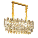 Gold Lustre Chandelier LED Crystal Light Fixture - Postmodern Luxury Hanging Lamp