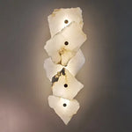 Ivory White Marble Copper LED Ceiling Light Luxury Modern Fixture