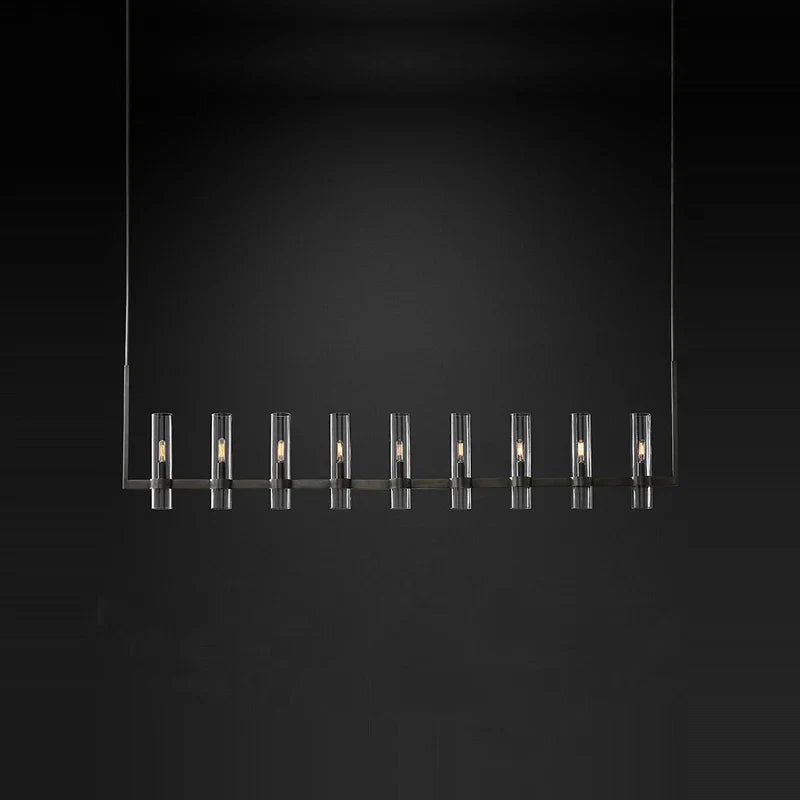 Modern Copper Glass Black Gold Round Chandelier LED Lighting Fixture