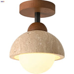Nordic LED Ceiling Light Hotel Living Room Glass Ball Yellow Stone Lamp
