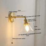 Ceramic LED Wall Light with Pull Chain Switch for Bedroom Bathroom Living Room