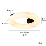 Elegant Alabaster Marble Ceiling Chandelier for Living Room Bedroom