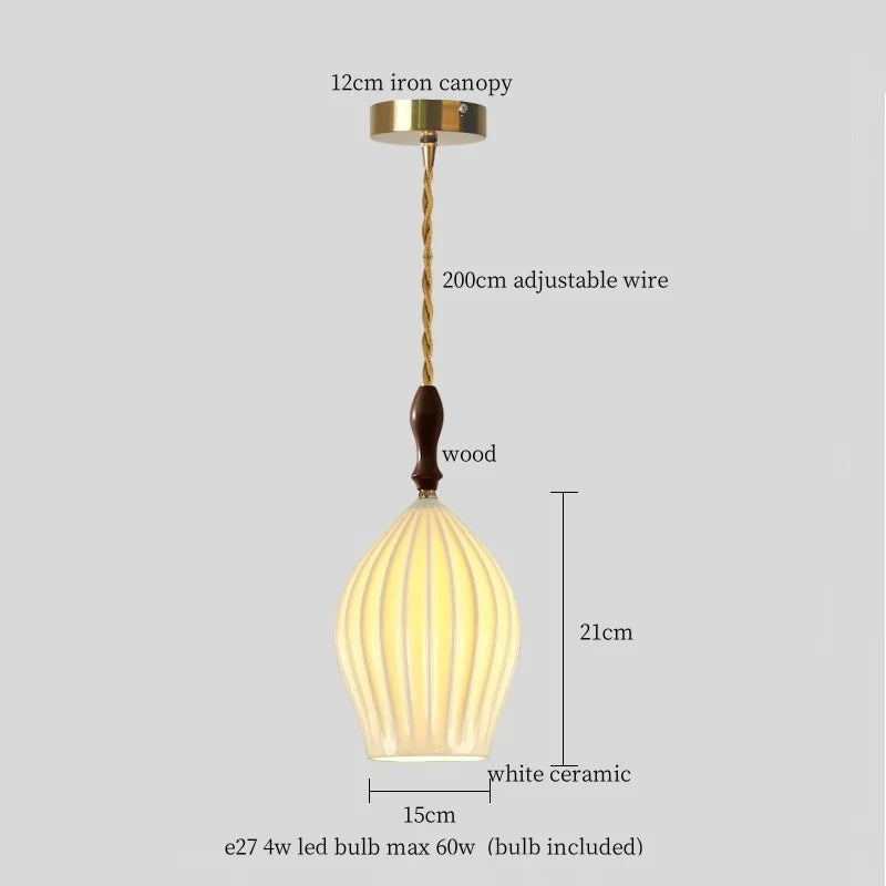 Afralia™ Nordic Style LED Pendant Light with Ceramic Shade for Bar, Dinning Room, Bedroom