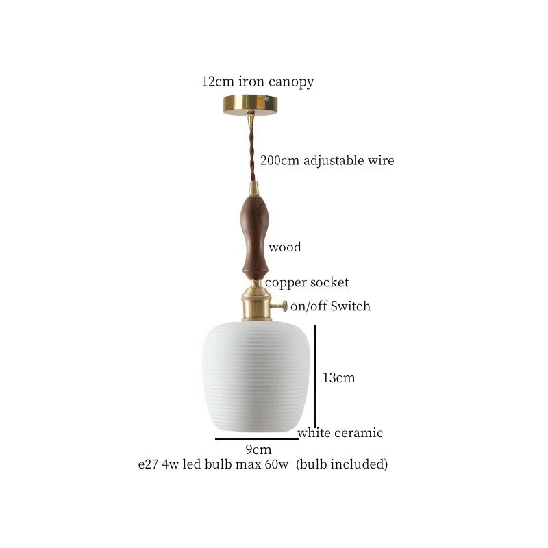 Ceramic LED Hanging Pendant Light - Modern Nordic Design for Home Decor