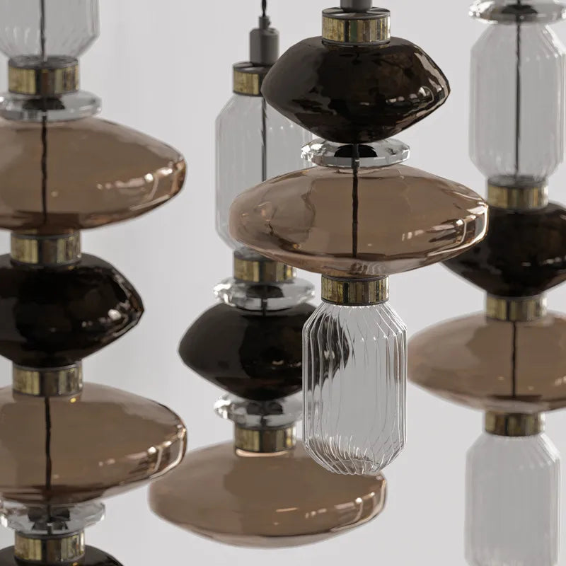 Ballet Pendant Lamp Clear Amber Glass Shade Restaurant Bedroom Lighting