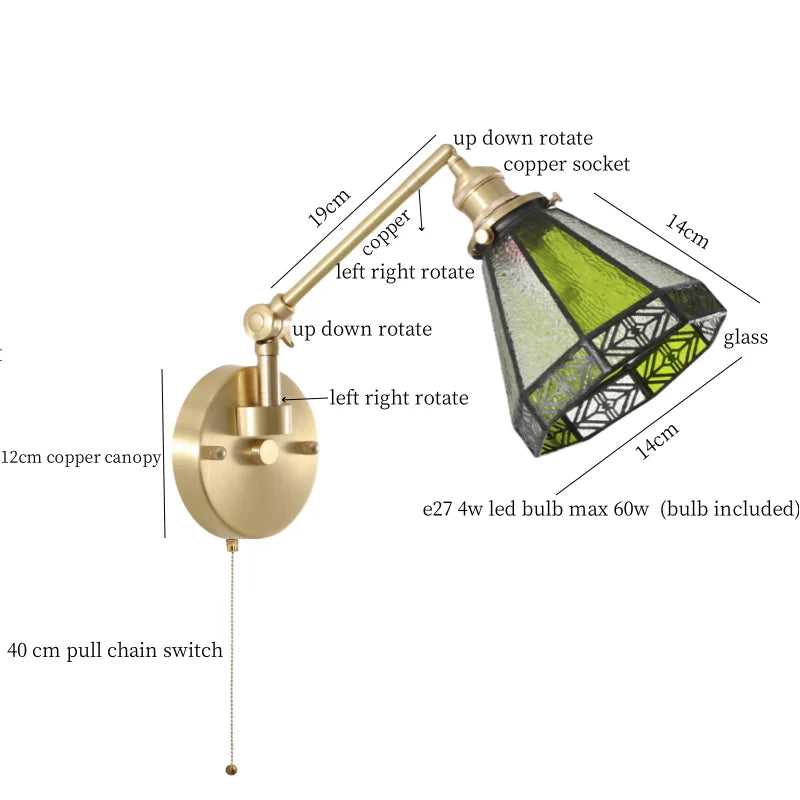 Afralia™ Glass LED Wall Lights Bathroom Mirror Loft Living Room Bedroom Lamp