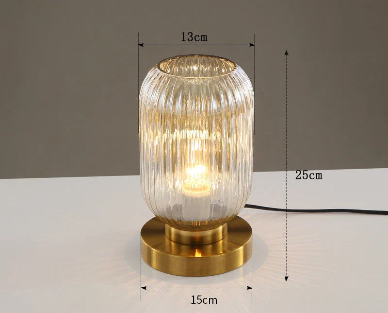 Nordic Glass Table Lamp - Study Bedroom Bedside Modern Living Room Decor