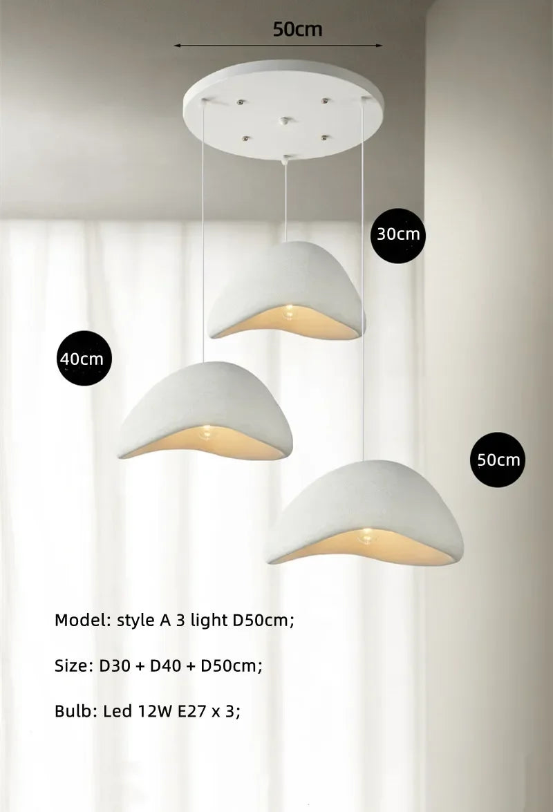 Nordic Wabi Sabi E27 LED Pendant Light for Minimalist Loft Ambiance