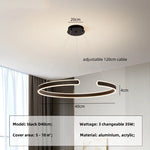 Circle Pendant Chandelier Dimmable LED Lights for Modern Living Room
