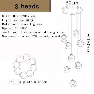 LED Chandelier: Modern Lighting for Living, Dining, and Staircase Areas