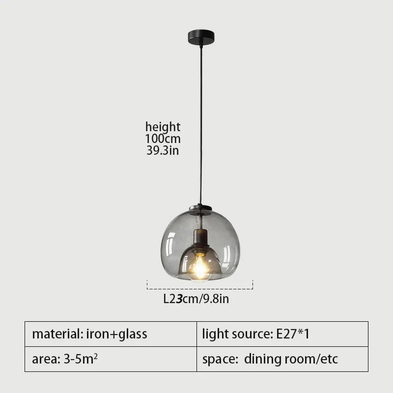 Glass Pendant Lights: Stylish LED Chandeliers for Dining Room, Kitchen, and Restaurant Tables
