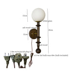 Afralia™ Tawny Glass LED Wall Sconce - Vintage Ash Wood Wandlamp