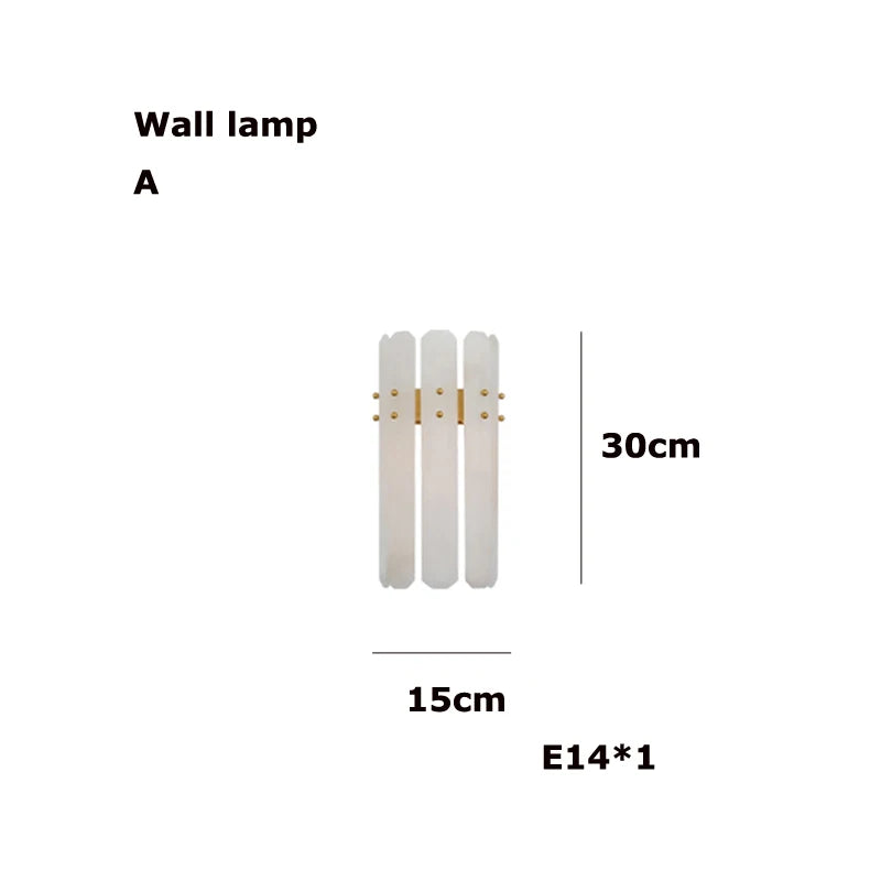 Marble Collection 2025 Chandelier: E14 LED Alabaster Hanging Lamp for Living Room