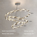 Crystal Chandelier Pendant Light - Dimmable Modern Luxury LED Chrome Luminaria