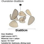 Rattan Ceiling Chandelier Pendant Light for Living Dining Bedroom
