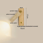 Black Iron LED Wall Light Fixture Coffee Nordic Modern Natural Wood Bedside Lamp