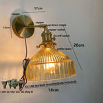 Clear Glass Copper Socket LED Wall Lamp with Pull Chain Switch