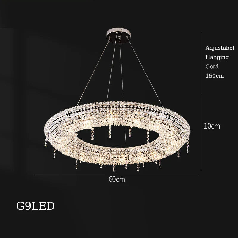 Clear Crystal Art Deco Chandelier for Indoor Lighting in Dinning Rooms, Hotels & Restaurants