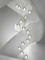 Luxury Crystal Chandelier: Stylish LED Staircase Lighting for Duplex Loft Ceiling