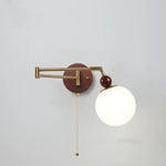 White Pumpkin LED Wall Light Fixture Swing Arm Nordic Modern Wandlamp