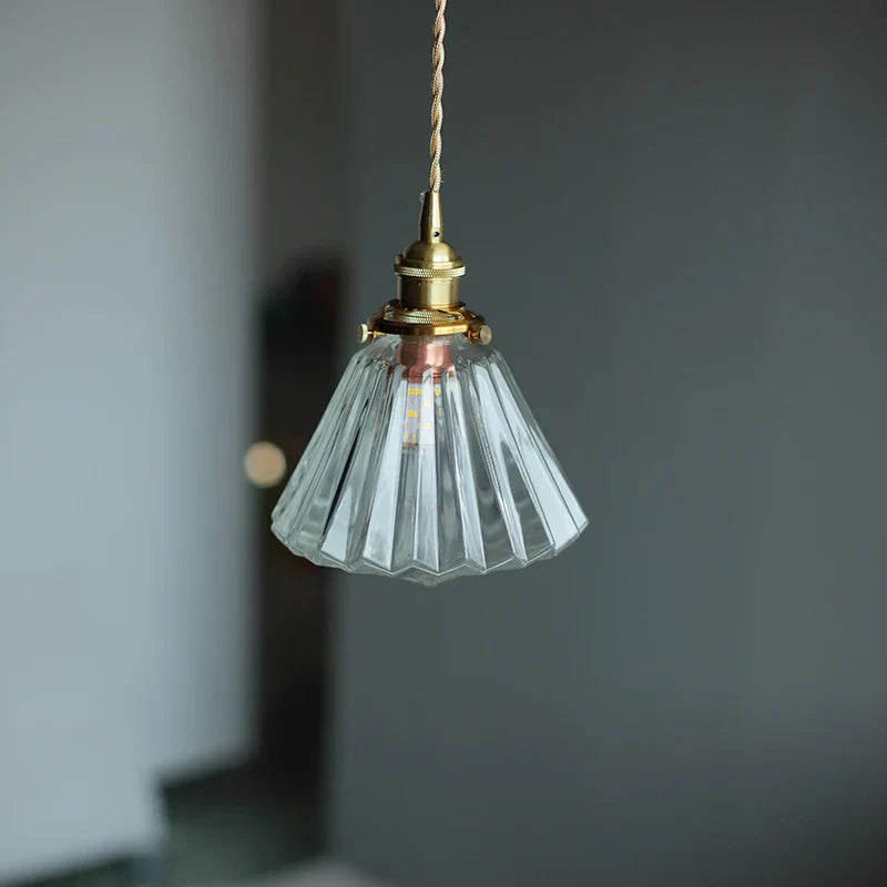 Clear Glass Copper LED Pendant Lamp for Home Decor and Lighting