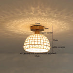 Ceramic LED Ceiling Lamp Indoor Lighting Semi-Circular Light Fixture