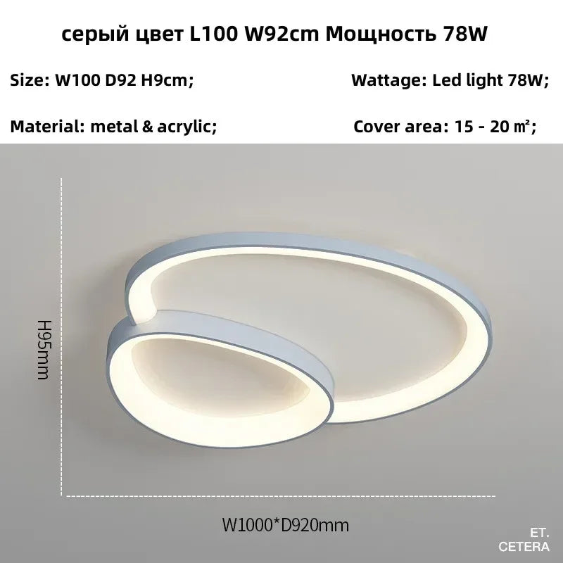 LED Dimmable Ceiling Lamp for Modern Minimalist Home Decor