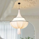 Creamy E27 Foyer Chandelier: French-Inspired LED Pendant Lights for Bedroom, Art Decor Lampara