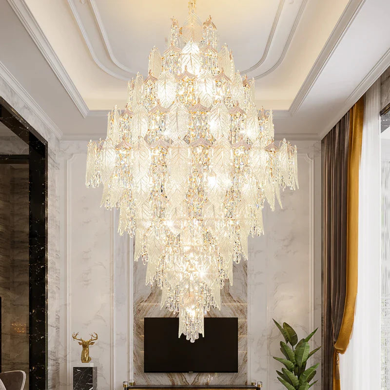 Modern Villa Rotating Crystal Chandelier