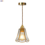 Afralia™ Glass LED Hanging Lamp | Minimalist Copper Pendant Light