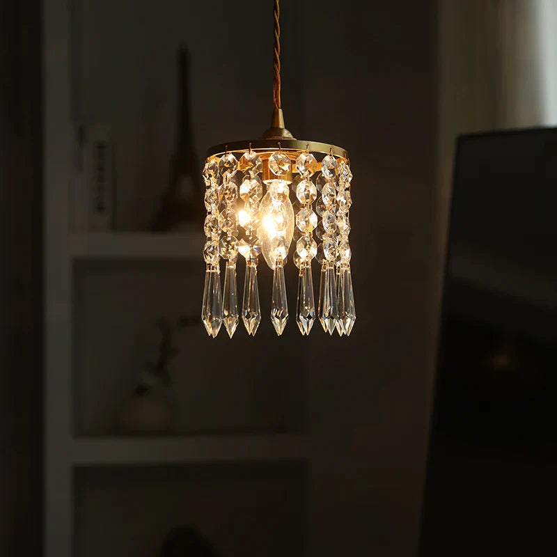 Crystal Brass LED Pendant Light: Modern Nordic Style, Adjustable Wire, E14 Fixture