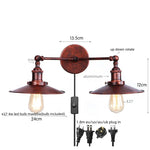 Loft LED Wall Lights with Plug, Industrial Lamparas De Pared