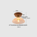 White Ceramic LED Ceiling Lamp Wood Ash Nordic Modern Copper Light