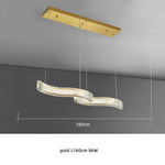 S Wave Steel & Crystal Dimmable LED Pendant Lights