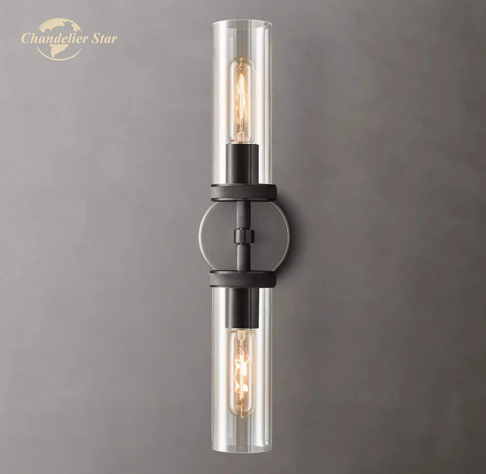 Knurled Linear Glass Sconce LED Wall Lamp for Modern Lighting Décor