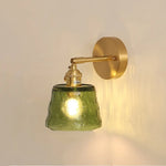 Clear Glass LED Wall Lights Brass E27 Pull Chain Switch Bedside Lamp
