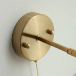 Blue Glass Wall Sconce Pull Chain Switch Rotate Stair Light