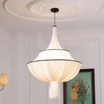 Creamy E27 Foyer Chandelier: French-Inspired LED Pendant Lights for Bedroom, Art Decor Lampara