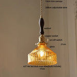 Walnut Wood & Glass LED Pendant Lamp Modern Nordic Style