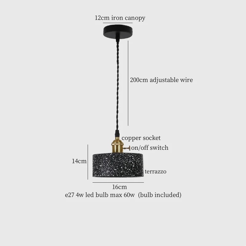 Afralia™ Terrazzo LED Pendant Light | Modern Nordic Style for Home, Bar, Cafe, Loft