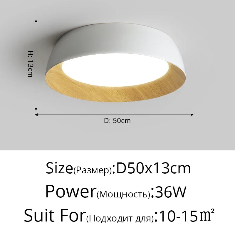 Nordic LED Ceiling Lamp for Living Room Bedroom, Surface Mounted Luminaire