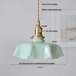 Green Flower Glass Pendant Light - Modern Kitchen Bar Restaurant Hanging Lamp