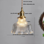 Clear Glass LED Pendant Light Fixture Modern Copper Knob Switch Hang Lamp